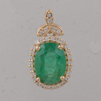 1.47 Ct Oval Emerald 9K Gold Pendant