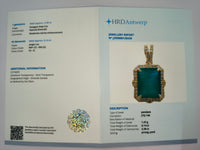 2.60 Ct Octagon Natural Emerald 14K Gold Pendant