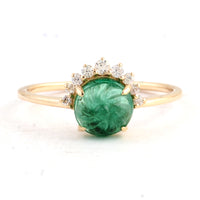 1.47 Ct Round Emerald 14K Gold Ring