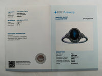 2.10 Ct Oval Mixed Cut Natural Sapphire 950 Platinum Ring