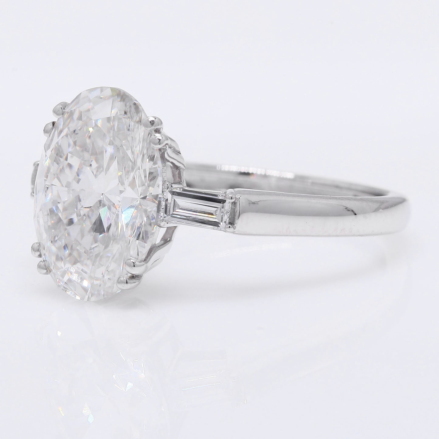 4.18 Ct Oval Brilliant Lab Grown Diamond 950 Platinum Ring