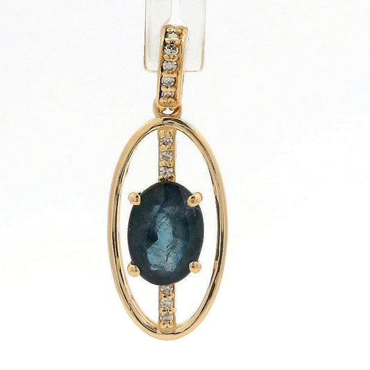 1.26 Ct Oval Sapphire 14K Gold Pendant