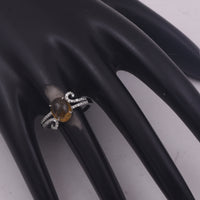 2.53 Ct Oval Cabochon Cut Natural Tourmaline 950 Platinum Ring