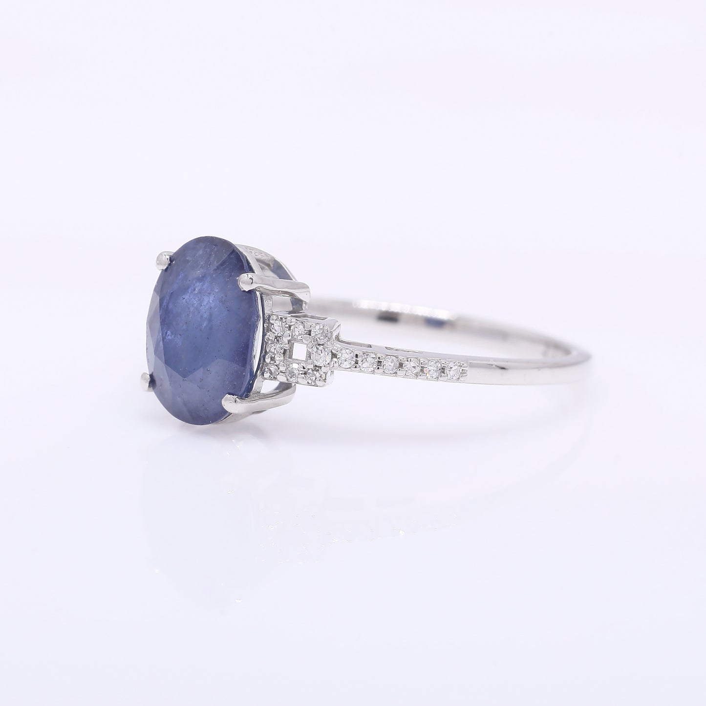 2.39 Ct Oval Mixed Cut Natural Sapphire 950 Platinum Ring