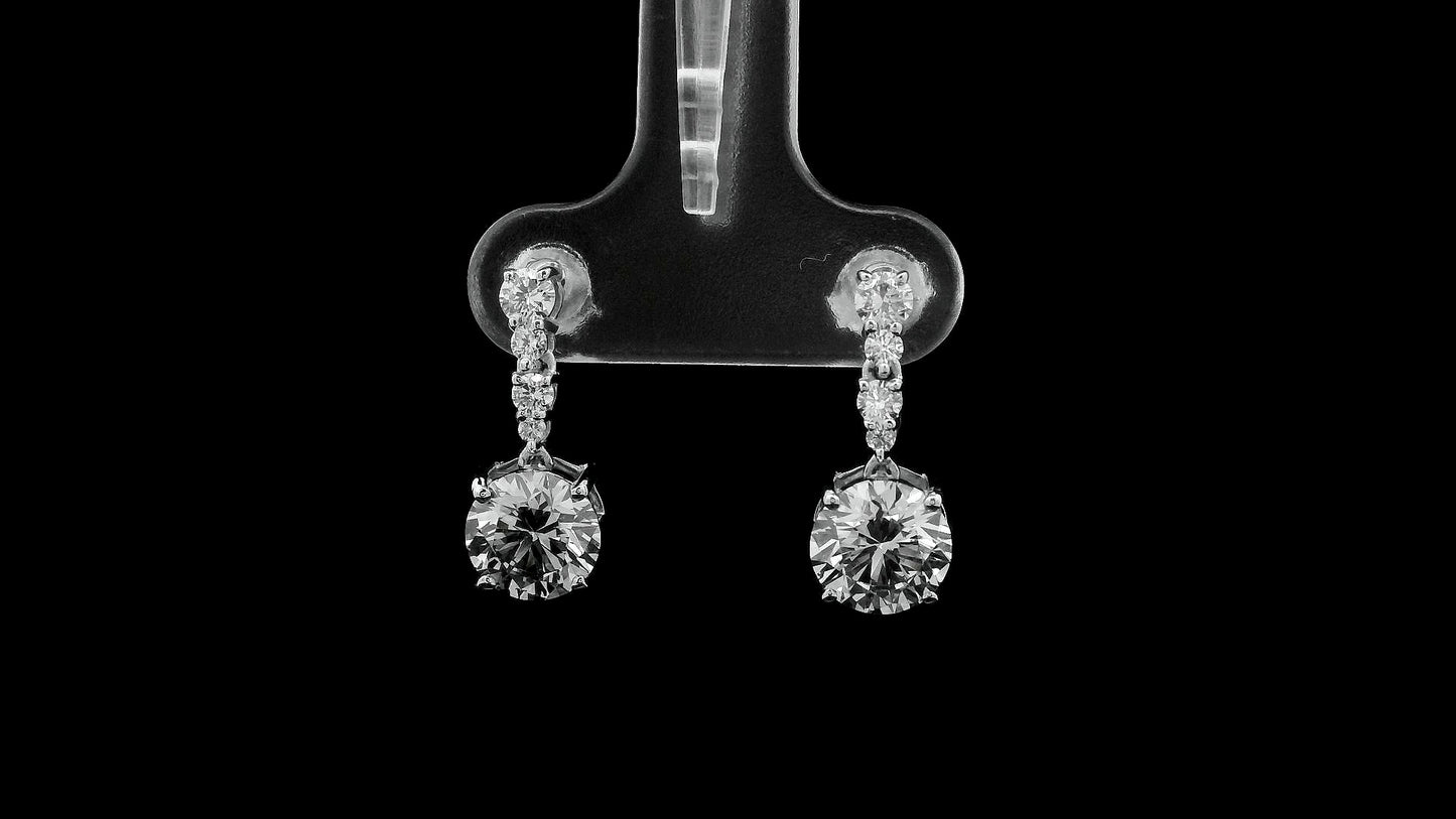 2.68 Carats Lab Grown Diamond 14K Gold Earrings