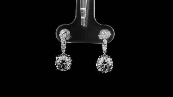 2.68 Carats Lab Grown Diamond 14K Gold Earrings