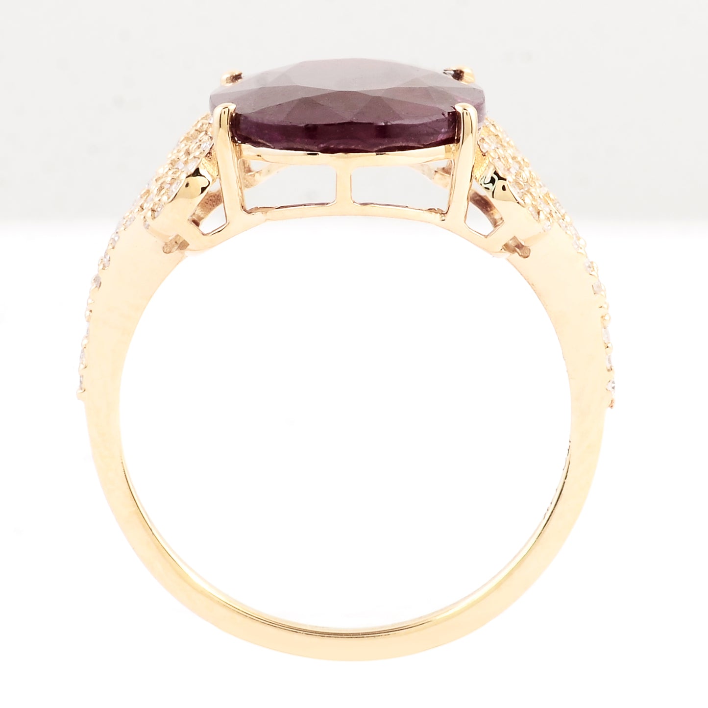 5.28 Ct Oval Mixed Cut Natural Corundum Ruby 14K Gold Ring