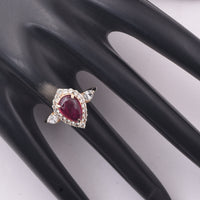 3.05 Ct Pear Tourmaline 9K Gold Ring