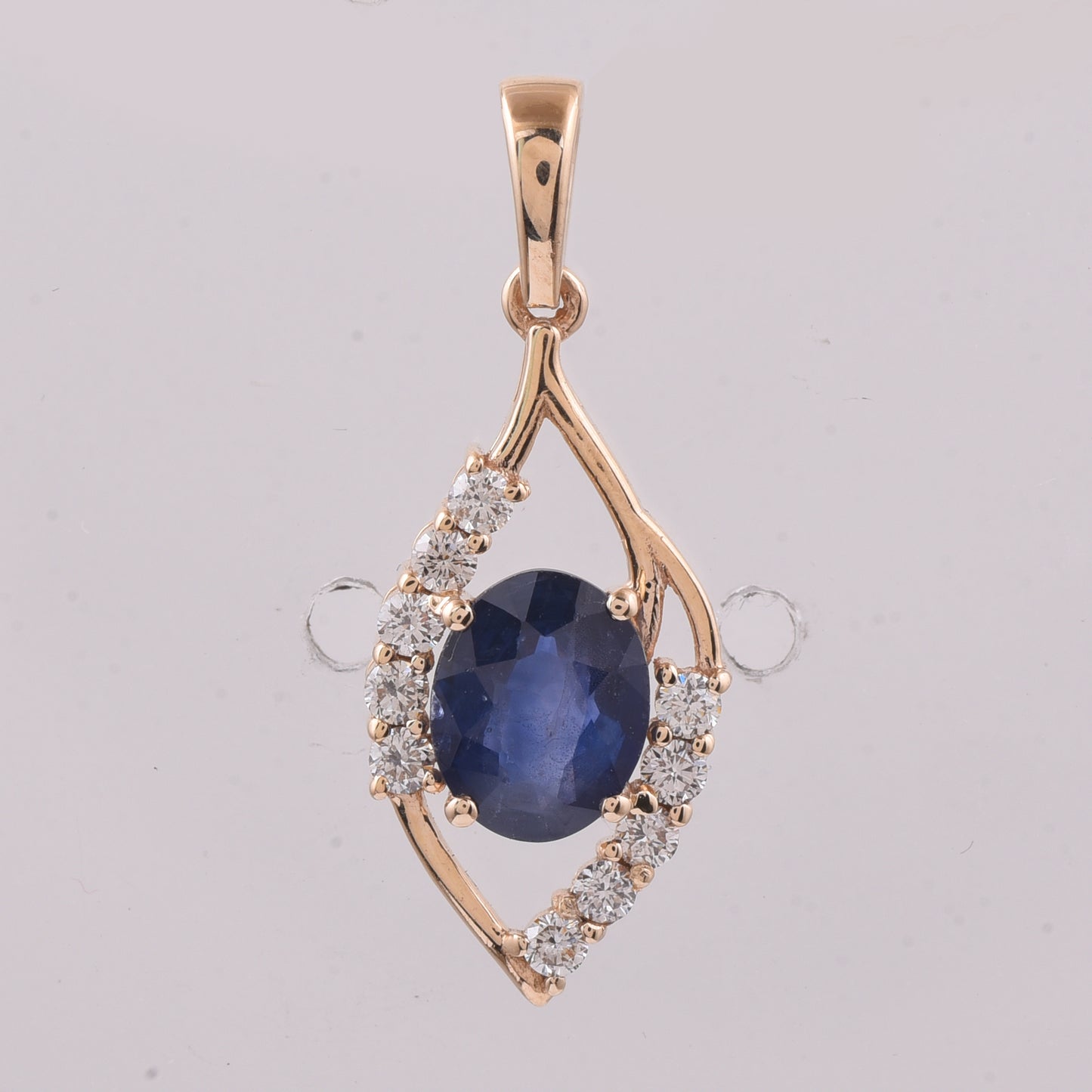 1.71 Ct Oval Natural Sapphire 14K Gold Pendant