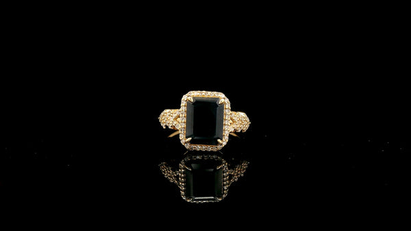 2.67 Ct Octagon Natural Sapphire 14K Gold Ring