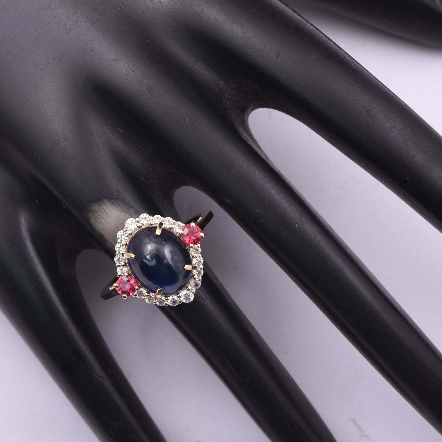 6.11 Ct Oval Sapphire 9K Gold Ring