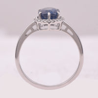 2.11 Ct Oval Mixed Cut Natural Sapphire 950 Platinum Ring