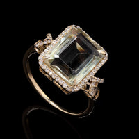 4.33 Ct Cushion Mixed Cut Natural Sunstone 14K Gold Ring