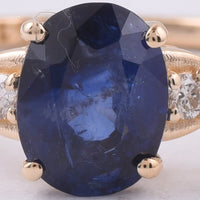 1.79 Ct Oval Natural Sapphire 14K Gold Ring