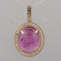 3.25 Ct Oval Tourmaline 9K Gold Pendant