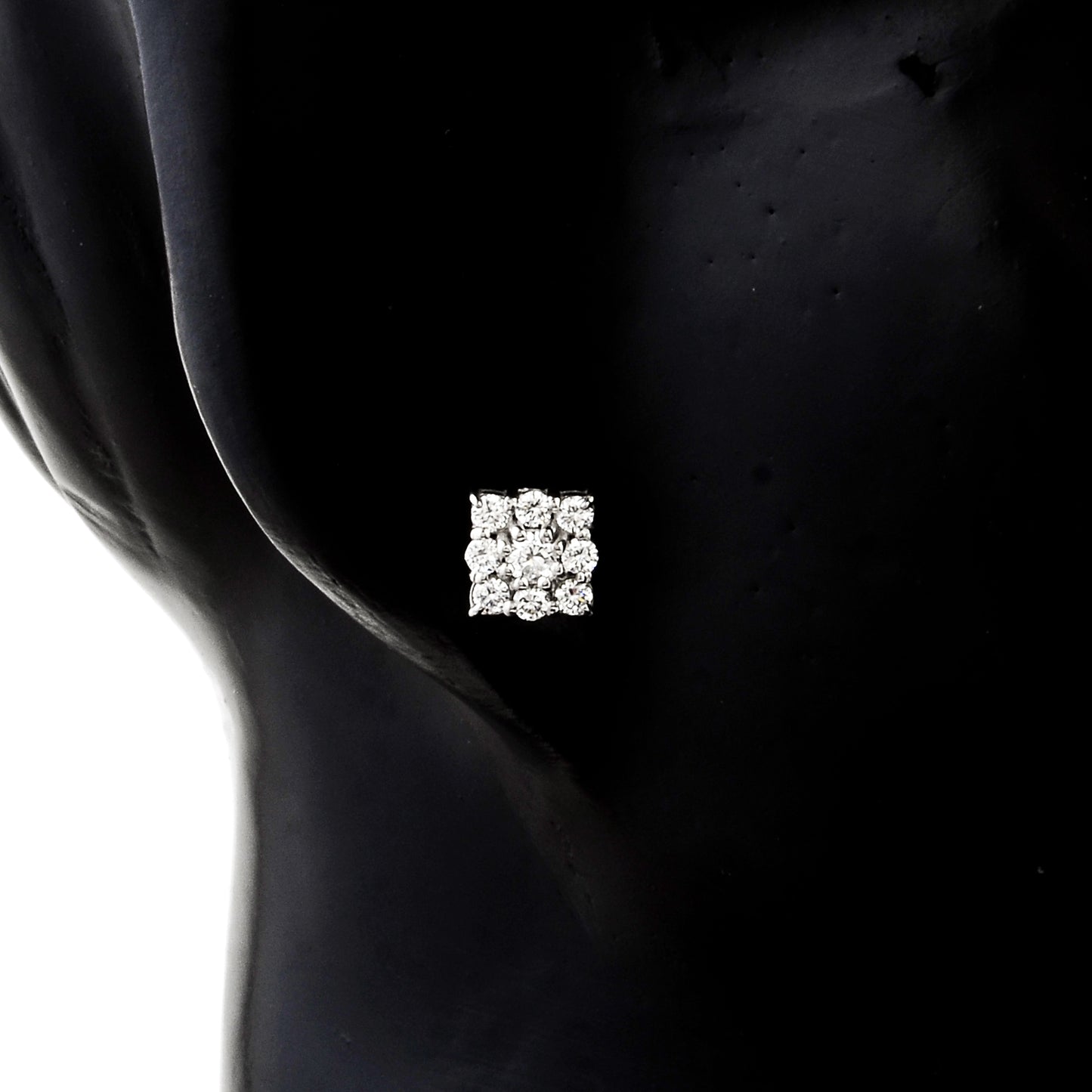 0.71 Ct Round Lab Grown Diamond 925 Silver Earrings