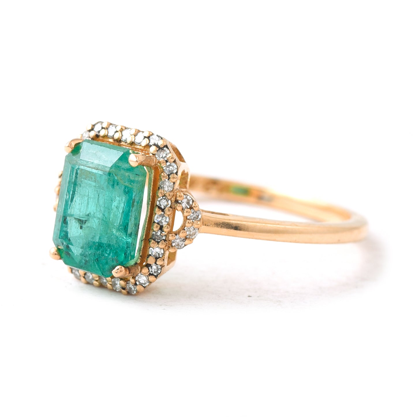 1.82 Ct Octagon Emerald 14K Gold Ring