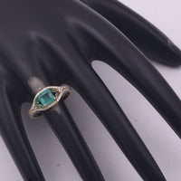 1.31 Ct Octagon Step Cut, Marquise Mixed Cut Natural Emerald 14K Gold Ring