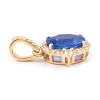 1.76 Ct Oval Mixed Cut Natural Sapphire 14K Gold Pendant
