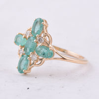 1.18 Ct Oval Natural Emerald 14K Gold Ring
