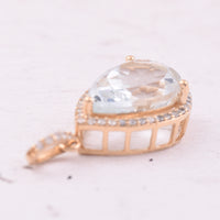 3.05 Ct Pear Mixed Cut Natural Aquamarine 14K Gold Pendant
