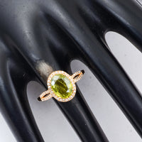 2.38 Ct Oval Mixed Cut Natural Green Sapphire 14K Gold Ring