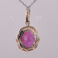 2.69 Ct Oval Ruby 9K Gold Pendant