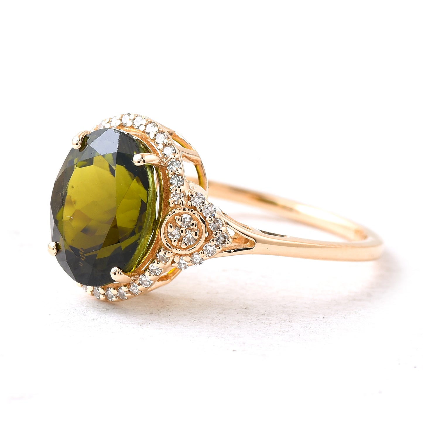 3.21 Ct Oval Tourmaline 14K Gold Ring