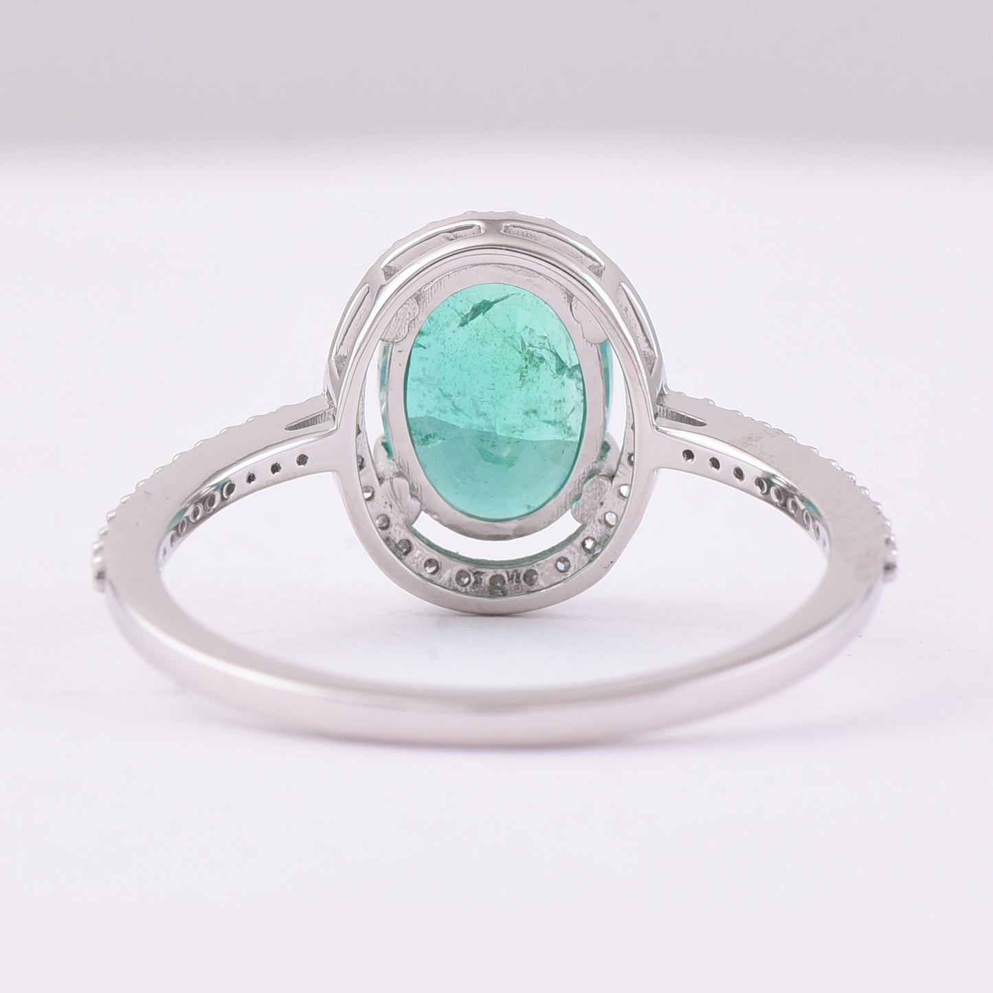 1.64 Ct Oval Mixed Cut Natural Emerald 950 Platinum Ring