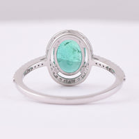 1.64 Ct Oval Mixed Cut Natural Emerald 950 Platinum Ring