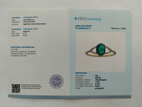 1.03 Ct Oval Mixed Cut Natural Emerald 14K Gold Ring