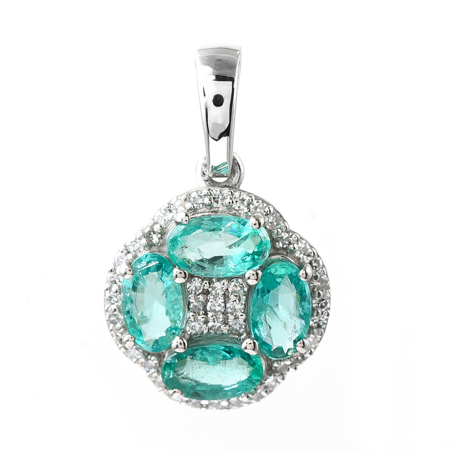1.88 Ct Oval Mixed Cut Natural Emerald 950 Platinum Pendant