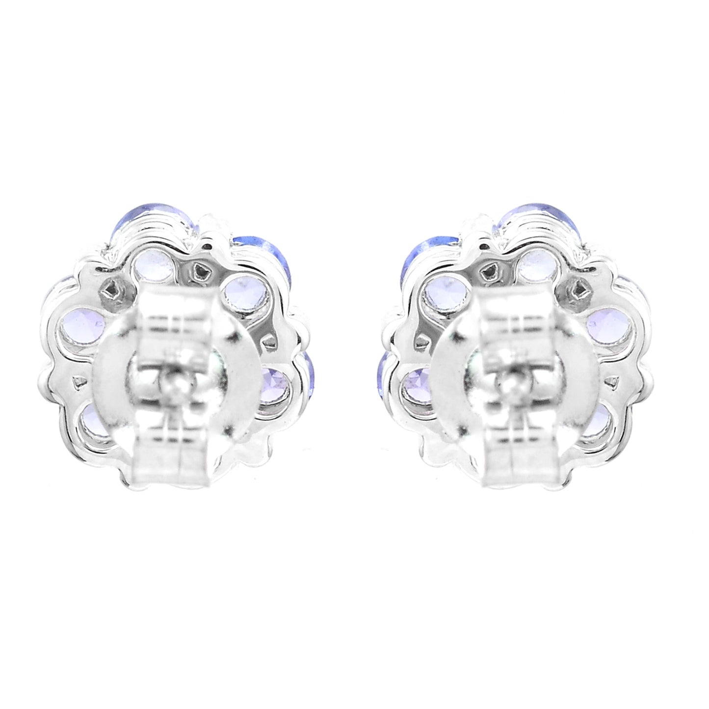 1.36 Ct Round Tanzanite 925 Sterling Silver Earrings