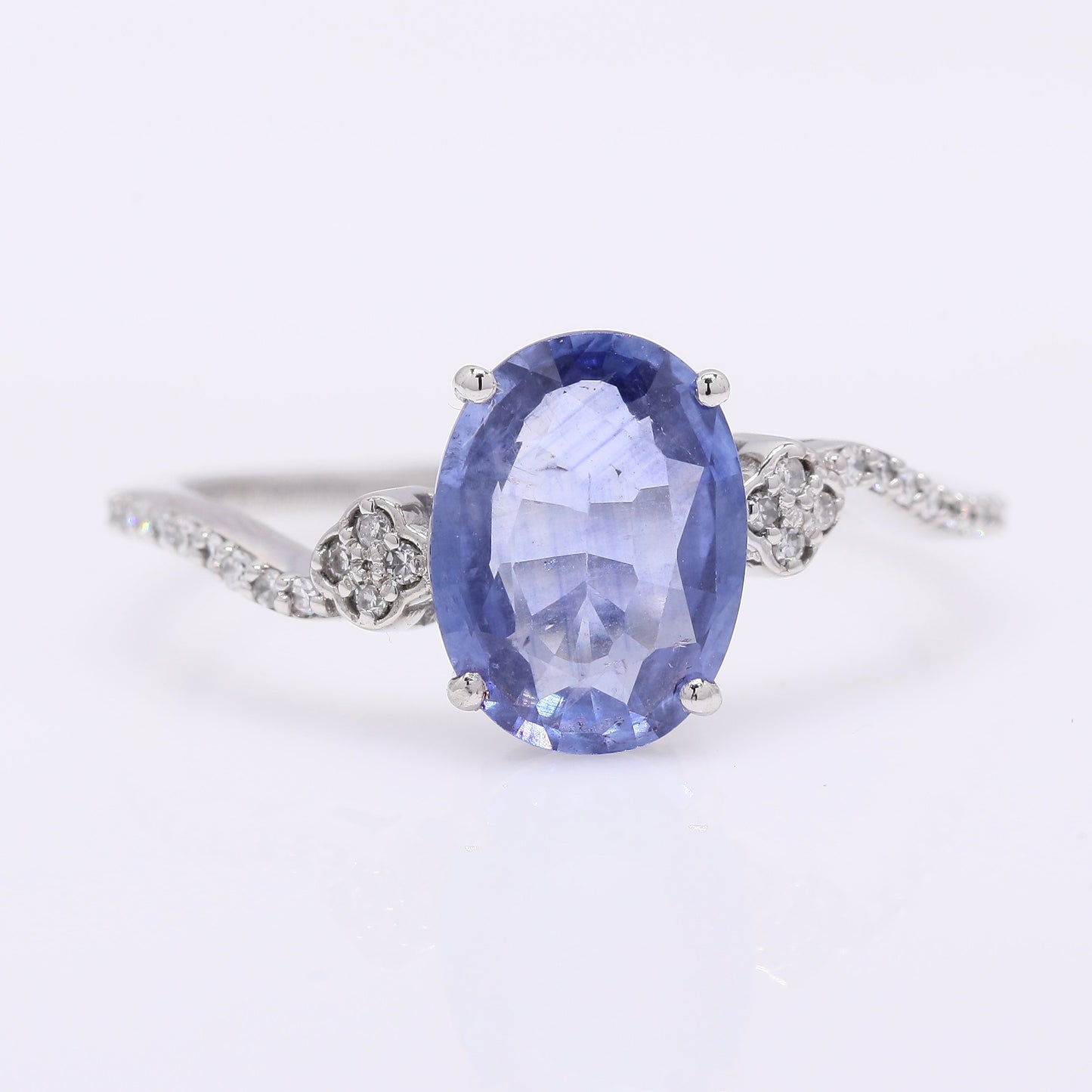 2.10 Ct Oval Mixed Cut Natural Sapphire 950 Platinum Ring