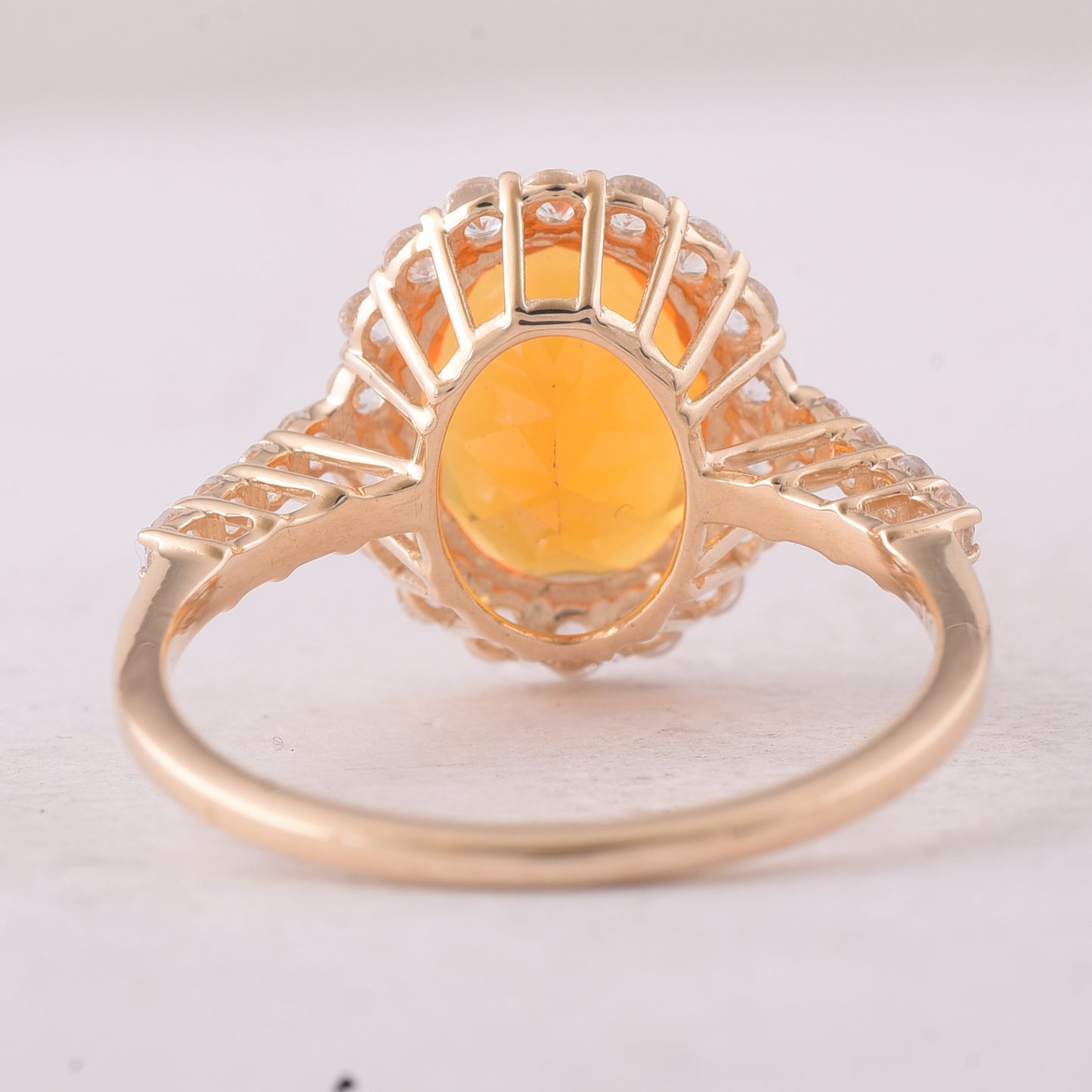 2.47 Ct Oval Fire Opal 9K Gold Ring