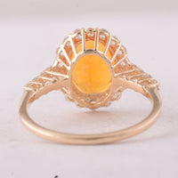 2.47 Ct Oval Fire Opal 9K Gold Ring