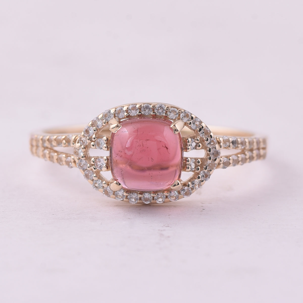 1.50 Ct Cushion Tourmaline 9K Gold Ring