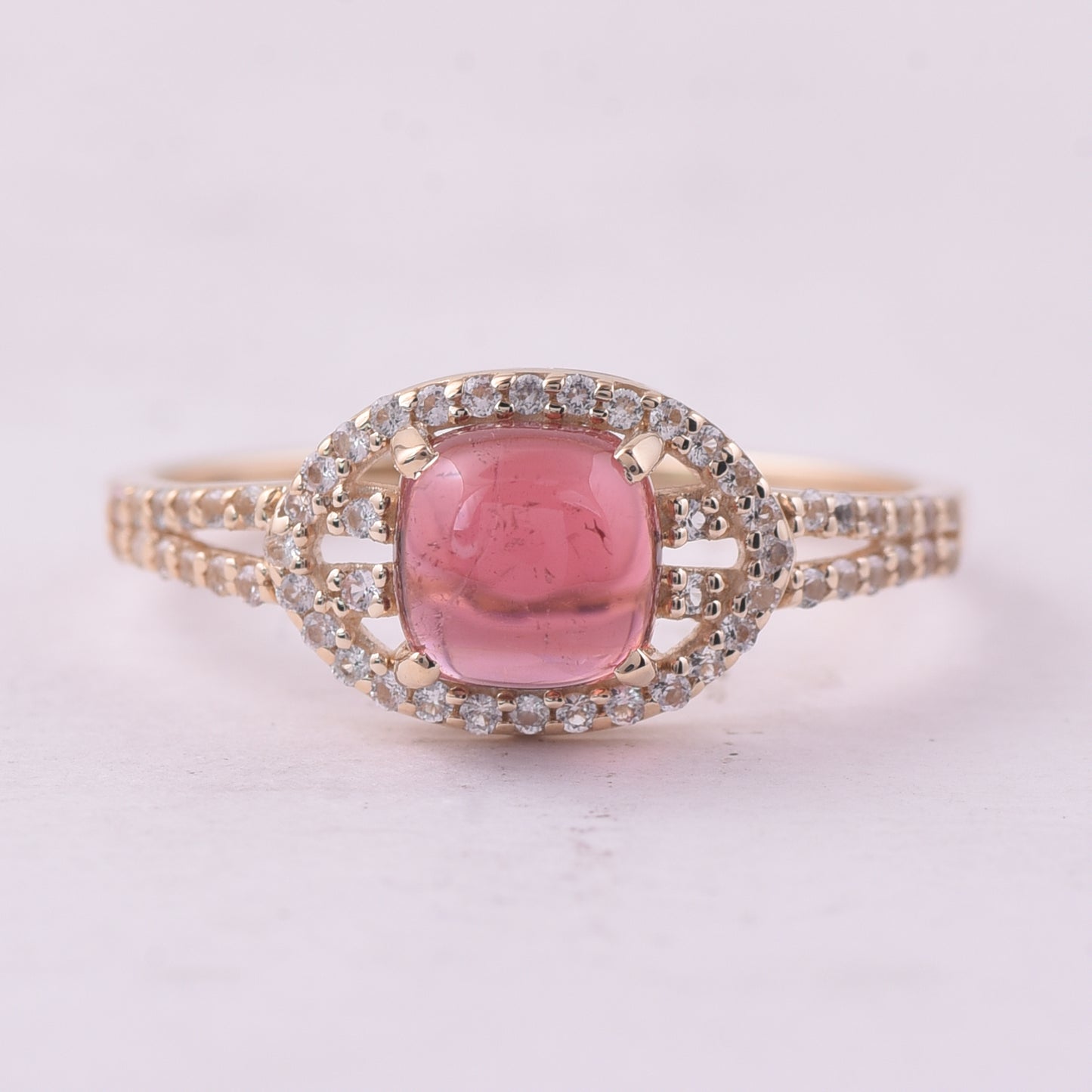 1.50 Ct Cushion Tourmaline 9K Gold Ring