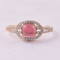 1.50 Ct Cushion Tourmaline 9K Gold Ring