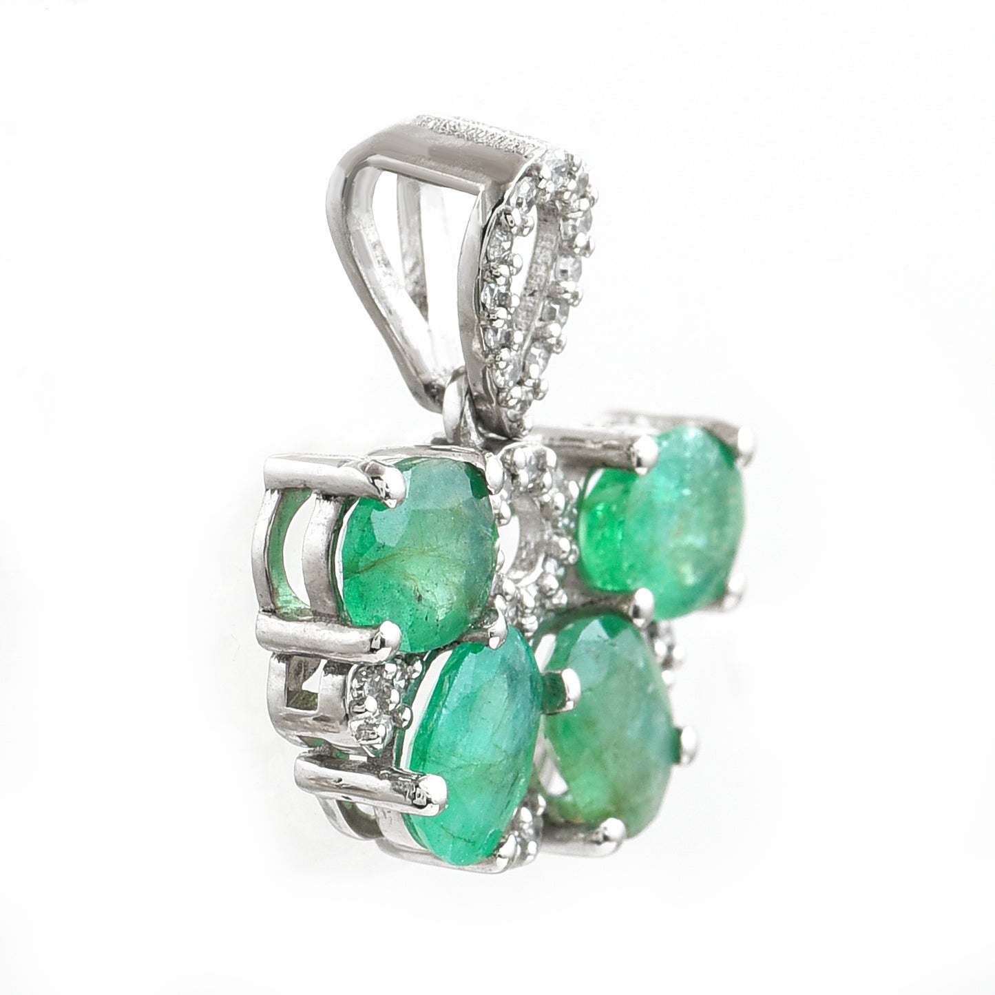 1.22 Ct Oval Emerald 950 Platinum Pendant