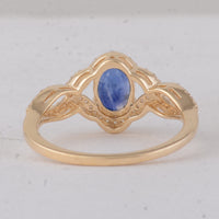 1.56 Ct Oval Sapphire 9K Gold Ring