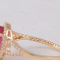 1.99 Ct Fancy Cab Pink Tourmaline 9K Gold Ring