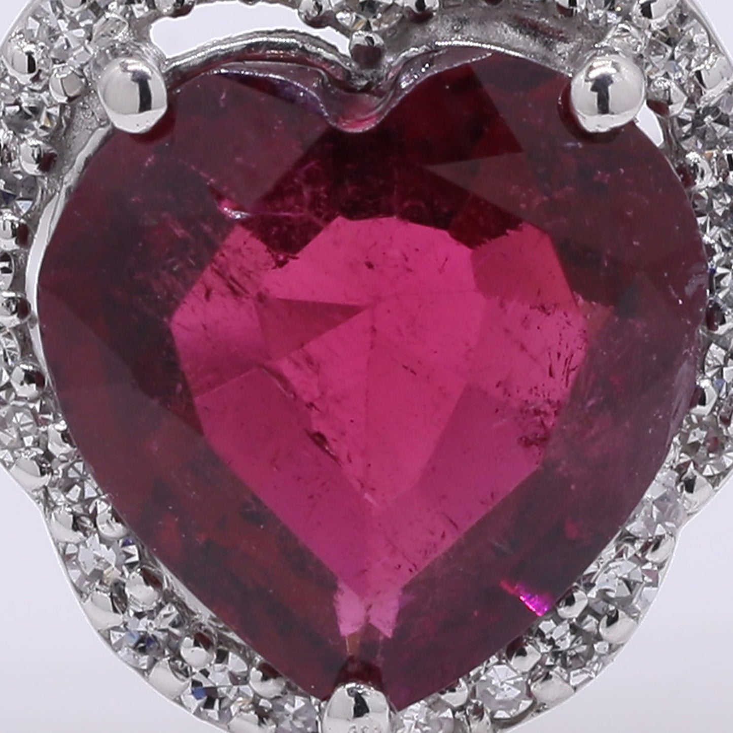 1.73 Ct Heart Mixed Cut Natural Rubellite 950 Platinum Ring