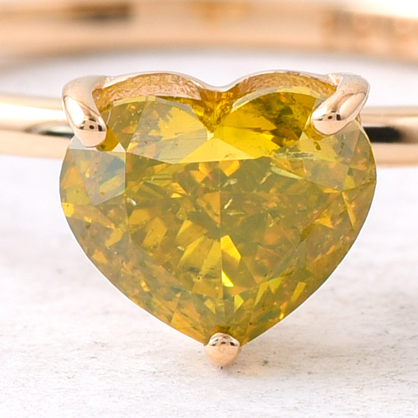 1.04 Ct Heart Yellow Diamond 14K Gold Ring