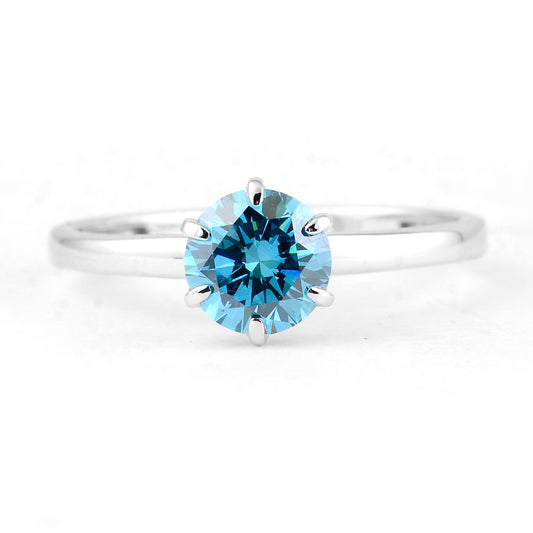 1.03 Carats Blue Lab Grown Diamond 14K Gold Ring