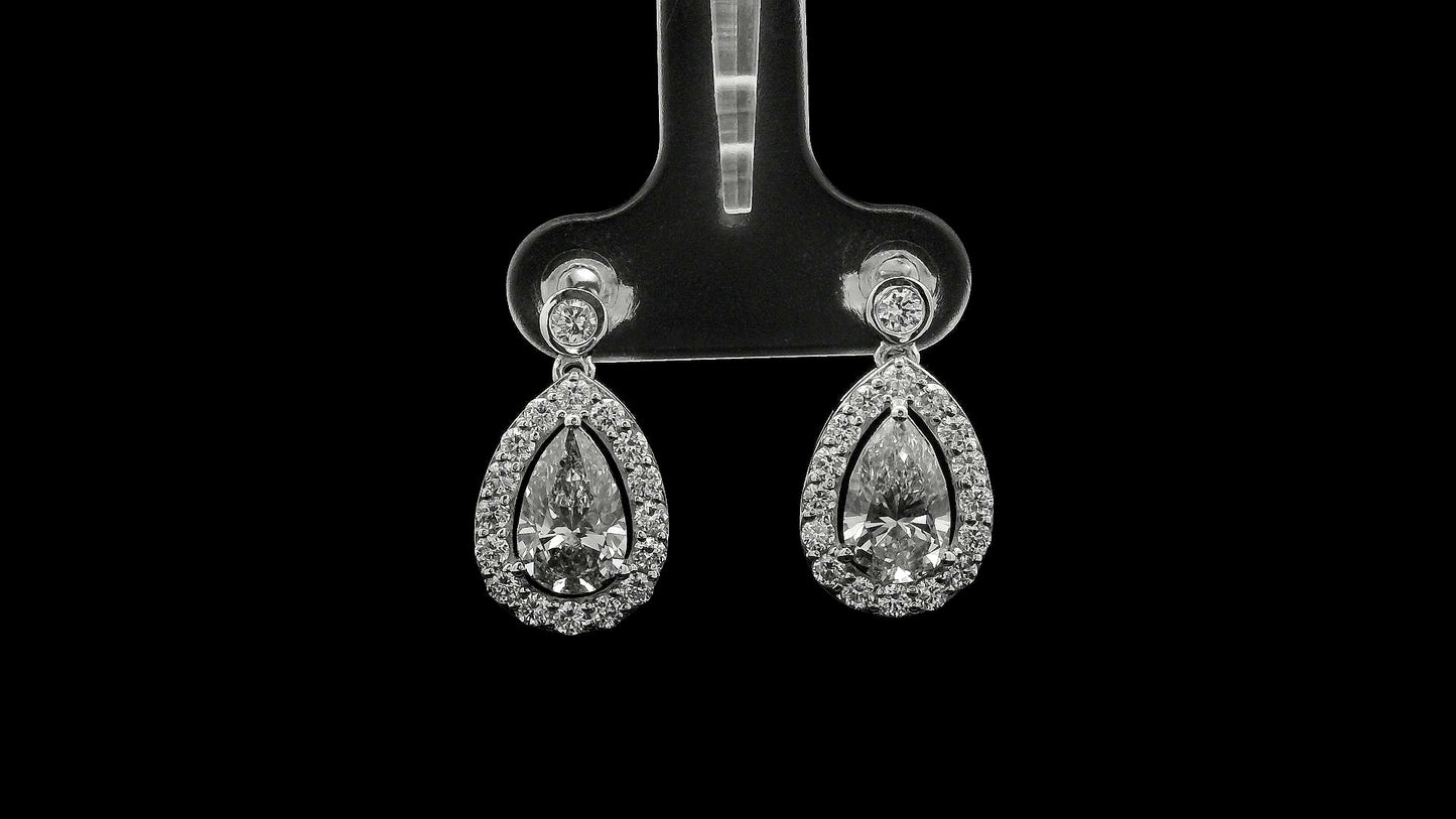 2.96 Carats Lab Grown Diamond 14K Gold Earrings