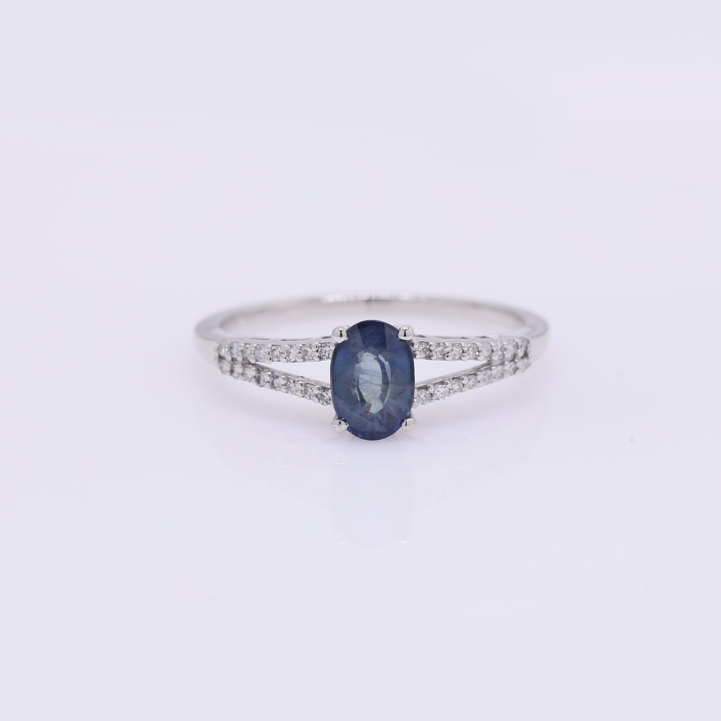 1.13 Ct Oval Mixed Cut Natural Sapphire 950 Platinum Ring