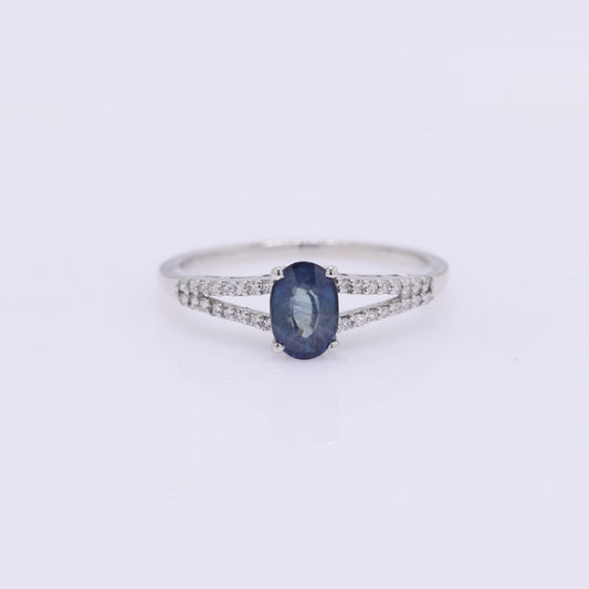1.13 Ct Oval Mixed Cut Natural Sapphire 950 Platinum Ring