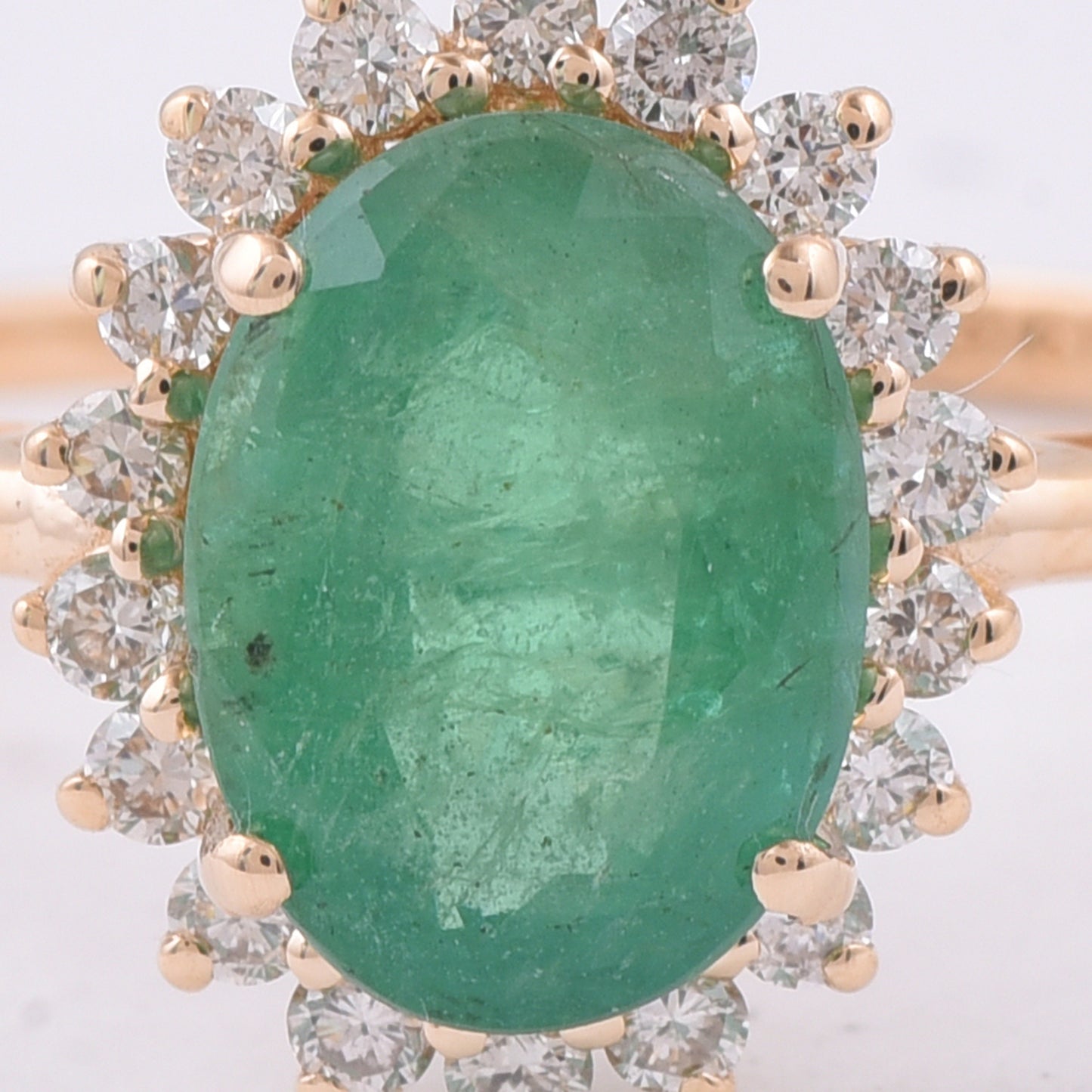 2.30 Ct Oval Natural Emerald 14K Gold Ring