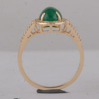 2.31 Ct Oval Emerald 9K Gold Ring